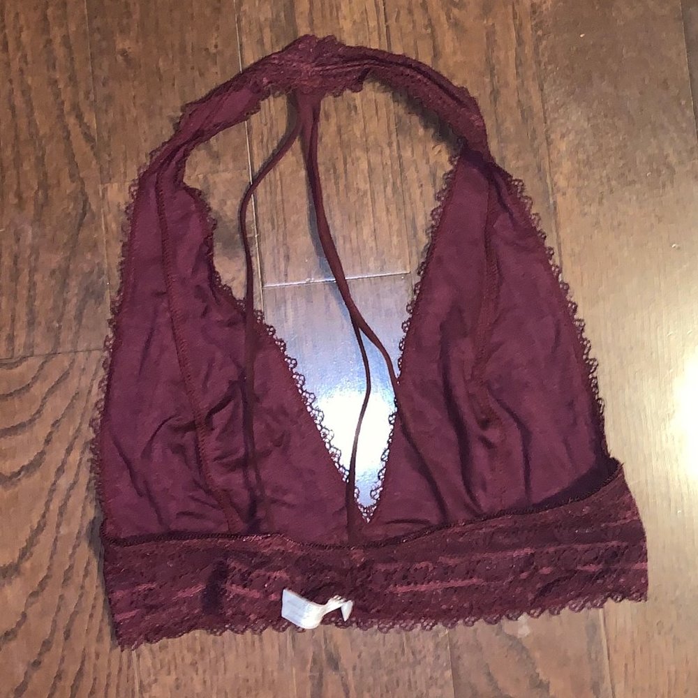 American Eagle Maroon Halter Top Bralette